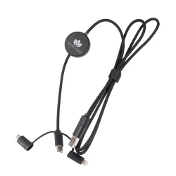 Kabel 4w1 z podświetlnym logo - LH-ZM02 - czarny (EG061003)