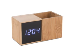 Zegar z przybornikiem na biurko BAMBOO (03089)