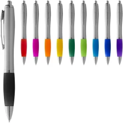 Długopis ze srebrnym korpusem i kolorowym uchwytem Nash (10635508)