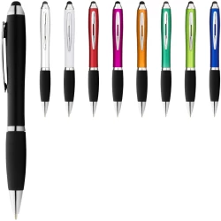 Długopis kolorowy ze stylusem i czarnym uchwytem Nash (10639205)