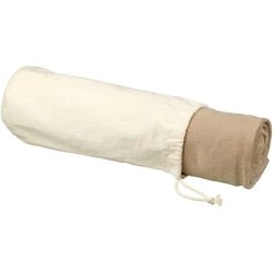 Mikropluszowy koc Aira z polaru z bawełnianą torbą (11312710)