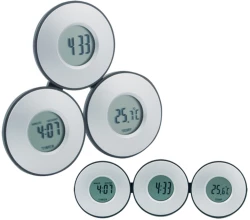 Tri zegar z termometrem - srebrny (AP808602)